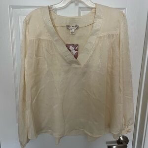 Band of Gypsies Light Cream V-Neck Blouse
